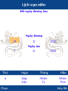 Phần Mềm lịch vạn niên